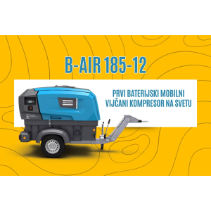 B-Air 185-12 – prvi baterijski mobilni vijčani kompresor na svetu